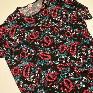 Lularoe Irma black XXS floral retired vintage